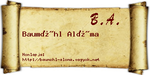 Baumöhl Alóma névjegykártya